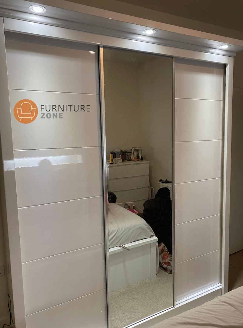Myra High Gloss LED Sliding Wardrobe - Furniturezone