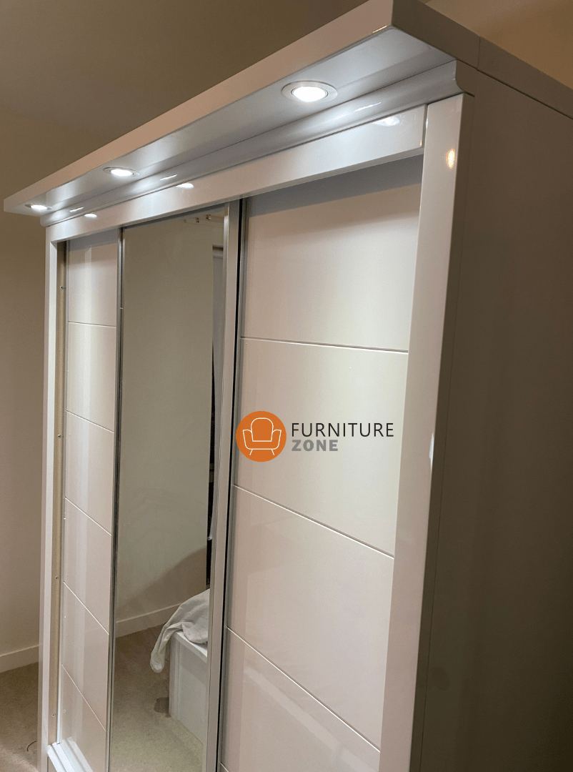 Myra High Gloss LED Sliding Wardrobe - Furniturezone