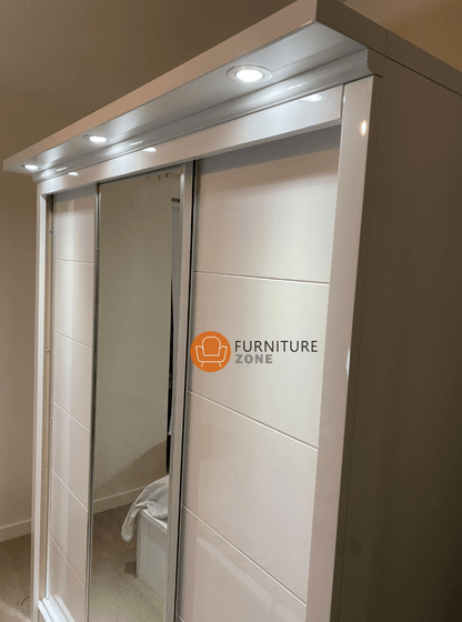 Myra High Gloss LED Sliding Wardrobe - Furniturezone